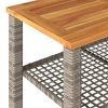 Stolik ogrodowy, szary, 70x38x42 cm, polirattan i akacja