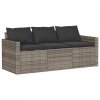 3-osobowa sofa ogrodowa z poduszkami, szara, polirattan