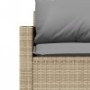 Sofa ogrodowa z poduszkami, 3-osobowa, beż, polirattan