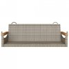 Ławka bujana, szara, 109x62x40 cm, polirattan