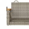 Ławka bujana, szara, 109x62x40 cm, polirattan