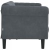 Sofa 3-osobowa, ciemnoszara, tapicerowana aksamitem