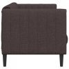 Sofa 3-osobowa, ciemnobrązowa, tapicerowana tkaniną