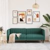 Sofa 3-osobowa, ciemnozielona, tapicerowana tkaniną