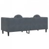 Sofa 3-osobowa z poduszkami, ciemnoszara, aksamit