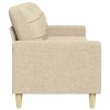 3-osobowa sofa, kremowa, 210 cm, tapicerowana tkaniną