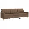 Sofa 3-osobowa, brązowa, 210 cm, tapicerowana tkaniną