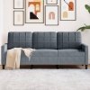 Sofa 3-osobowa, ciemnoszara, 180 cm, obita aksamitem