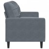 Sofa 3-osobowa, ciemnoszara, 180 cm, obita aksamitem