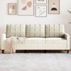 Sofa 3-osobowa, kremowy, 180 cm, tapicerowana aksamitem