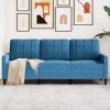 Sofa 3-osobowa, niebieski, 180 cm, tapicerowana aksamitem
