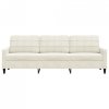 3-osobowa sofa, kremowa, 210 cm, tapicerowana aksamitem