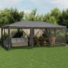 Namiot imprezowy z 10 ścianami z siatki, antracyt, 6x4 m, HDPE