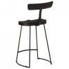 Hokery barowe 2 szt. Czarny 49x43x88 cm Drewno lite Mango