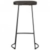 Hokery barowe 2 szt. Czarny 45x40x78 cm Drewno lite Mango