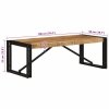 Stolik kawowy, 100x50x35 cm, surowe lite drewno mango