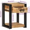Szafka nocna 40x35x50 cm lite drewno surowe mango