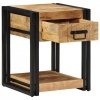 Szafki nocne, 2 szt., 40x40x50 cm, lite drewno surowe mango