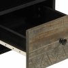 Szafka pod telewizor, czarna, 100x33x46 cm, lite drewno mango