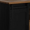 Komoda HALDEN 2 Drzwi przesuwne Czarny 112x40x80 cm Drewno lite
