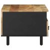 Stolik kawowy, czarny, 80x54x40 cm, lite surowe drewno mango