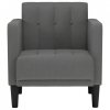 Sofa Fotel z Podłokietnikami Ciemnoszary 53 cm Tkanina