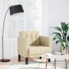 Sofa Fotel z Podłokietnikami Kremowy 53 cm Tkanina