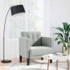 Sofa Fotel z Podłokietnikami Jasnoszary 53 cm Aksamit