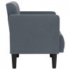 Sofa Fotel z Podłokietnikami Ciemnoszary 53 cm Aksamit