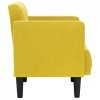 Sofa Fotel z Podłokietnikami Żółty 53 cm Aksamit