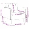 Sofa Fotel z Podłokietnikami Jasnoszary 54 cm Aksamit