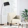 Sofa Fotel z Podłokietnikami Kremowy 54 cm Aksamit