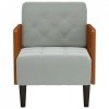Sofa Fotel z Podłokietnikami Jasnoszary 55 cm Aksamit