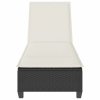 Leżak z poduszkami Czarny 55x200x25,5cm Polirattan