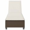 Leżak z poduszkami Brązowy 55x200x25,5cm Polirattan