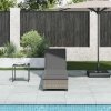 Leżak z poduszkami Szary 55x200x25,5cm Polirattan