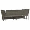 Sofa ogrodowa z poduszkami, szara, polirattanowa