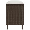 Ławka ogrodowa z poduszką Szara 110x30x40,5 cm Polirattan