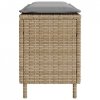 Ławka ogrodowa z poduszką beżowa 110x30x40,5 cm polirattan