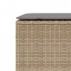 Ławka ogrodowa z poduszką beżowa 110x30x40,5 cm polirattan