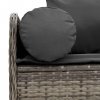 3-osobowa sofa ogrodowa z poduszkami, szara, polirattan