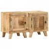 Szafka nocna 2 szt. 40x32x46 cm Drewno lite surowe mango
