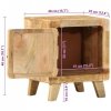 Szafka nocna 2 szt. 40x32x46 cm Drewno lite surowe mango