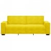 Sofa 3-osobowa, żółty, 180 cm, tapicerowana aksamitem