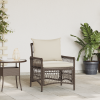 Fotel ogrodowy z poduszkami Brązowy 60x70x78 cm Poli Rattan