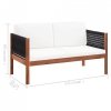 Sofa ogrodowa, 2-osobowa, lite drewno akacjowe
