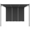 Altana ogrodowa z zasłoną boczną, 4 x 3 x 2,25 m, antracytowa