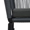 Krzesła ogrodowe, 2 szt., antracytowe, rattan PE