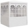 Namiot imprezowy ze ściankami, 2x2 m, biały, 90 g/m²