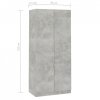 Szafa, betonowa szarość, 90x52x200 cm, materiał drewnopochodny